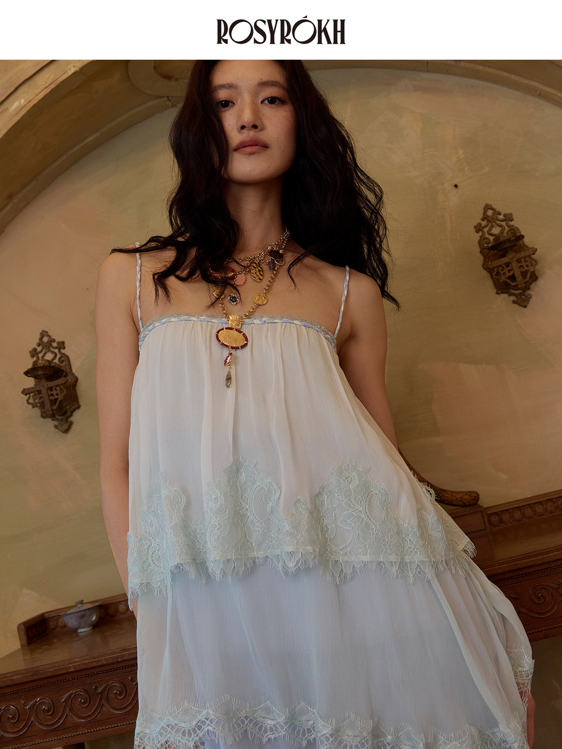 Light-Gradient Realm – Layered gradient paneling design dress.