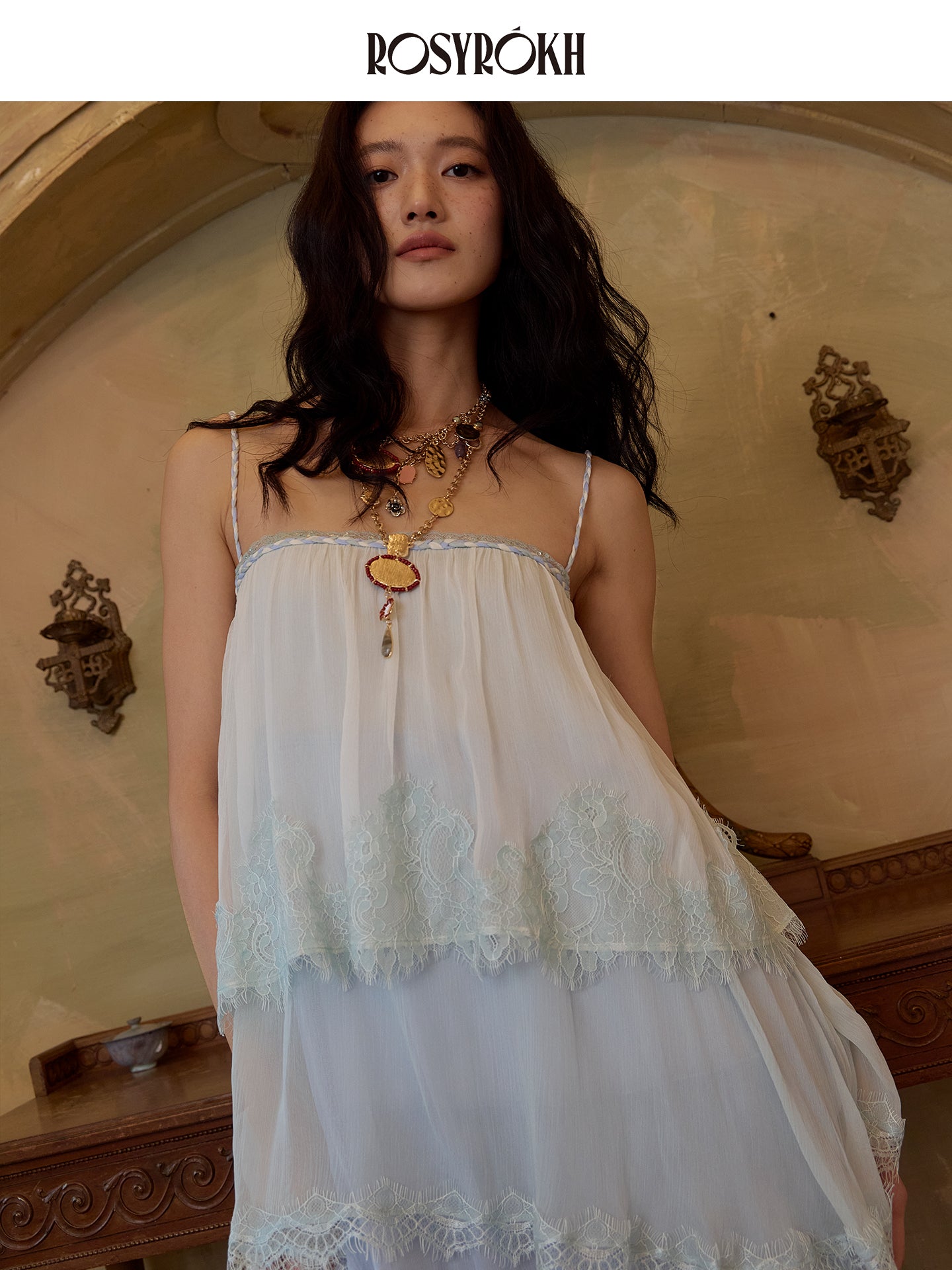 Light-Gradient Realm – Layered gradient paneling design dress.