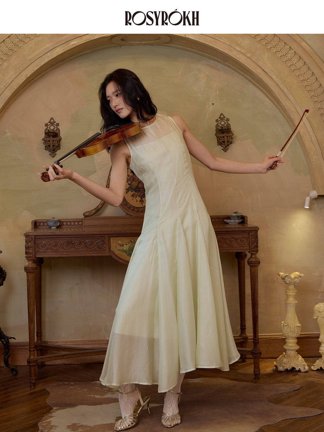 Pleated Light & Poetic Lines – Silk Layered Dress