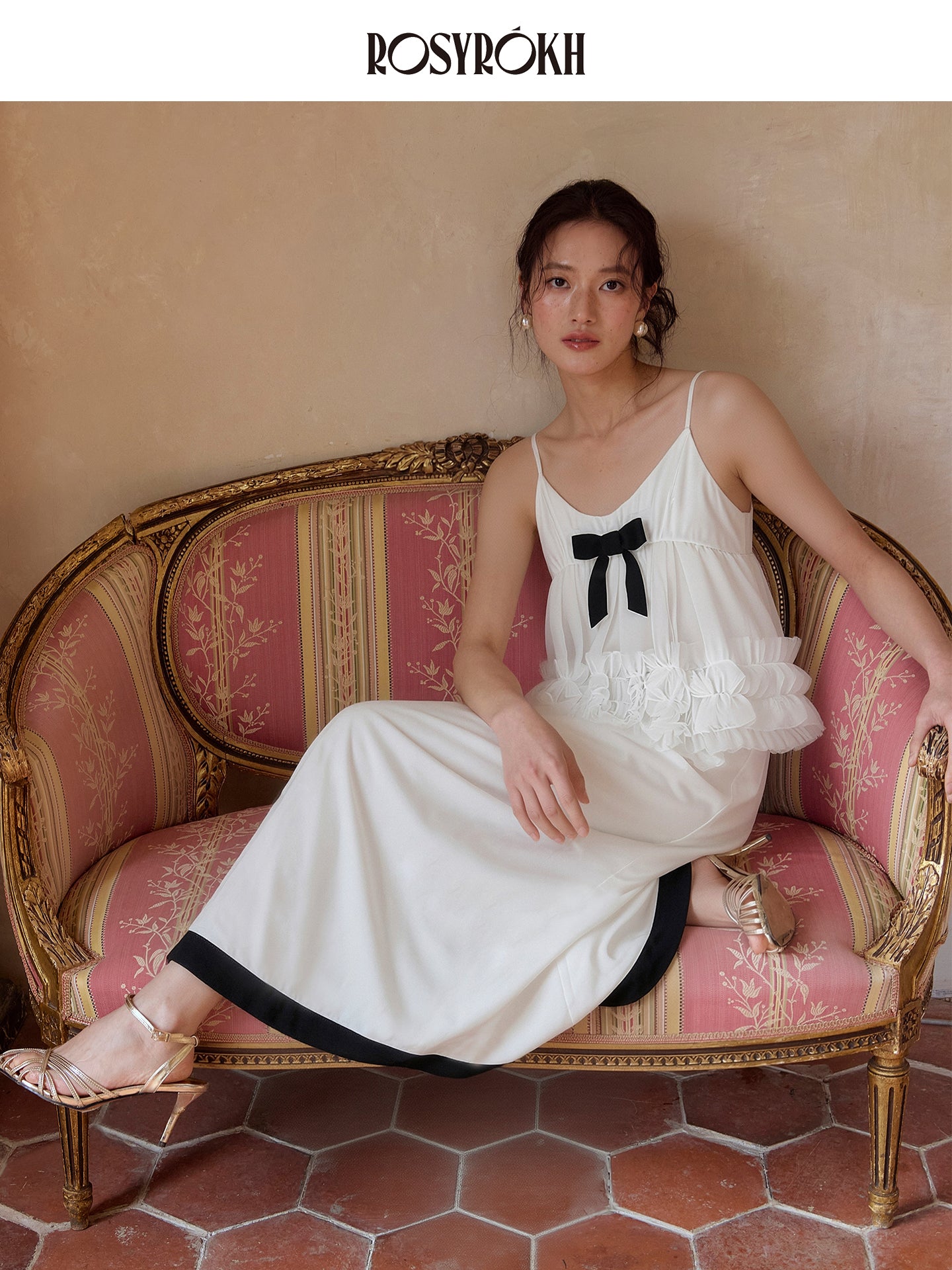Bow-Detailed Chanel-Style Tulle-Inserted Slip Dress Set for Birthday-Top