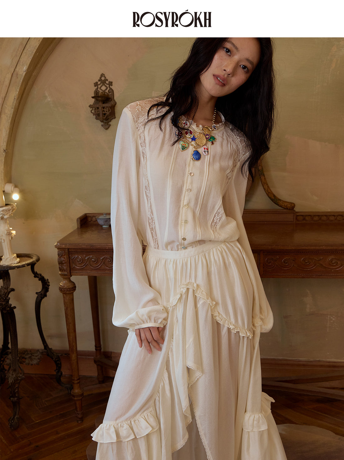 Vintage Architectural Shadows & Romantic Lace Trim Set