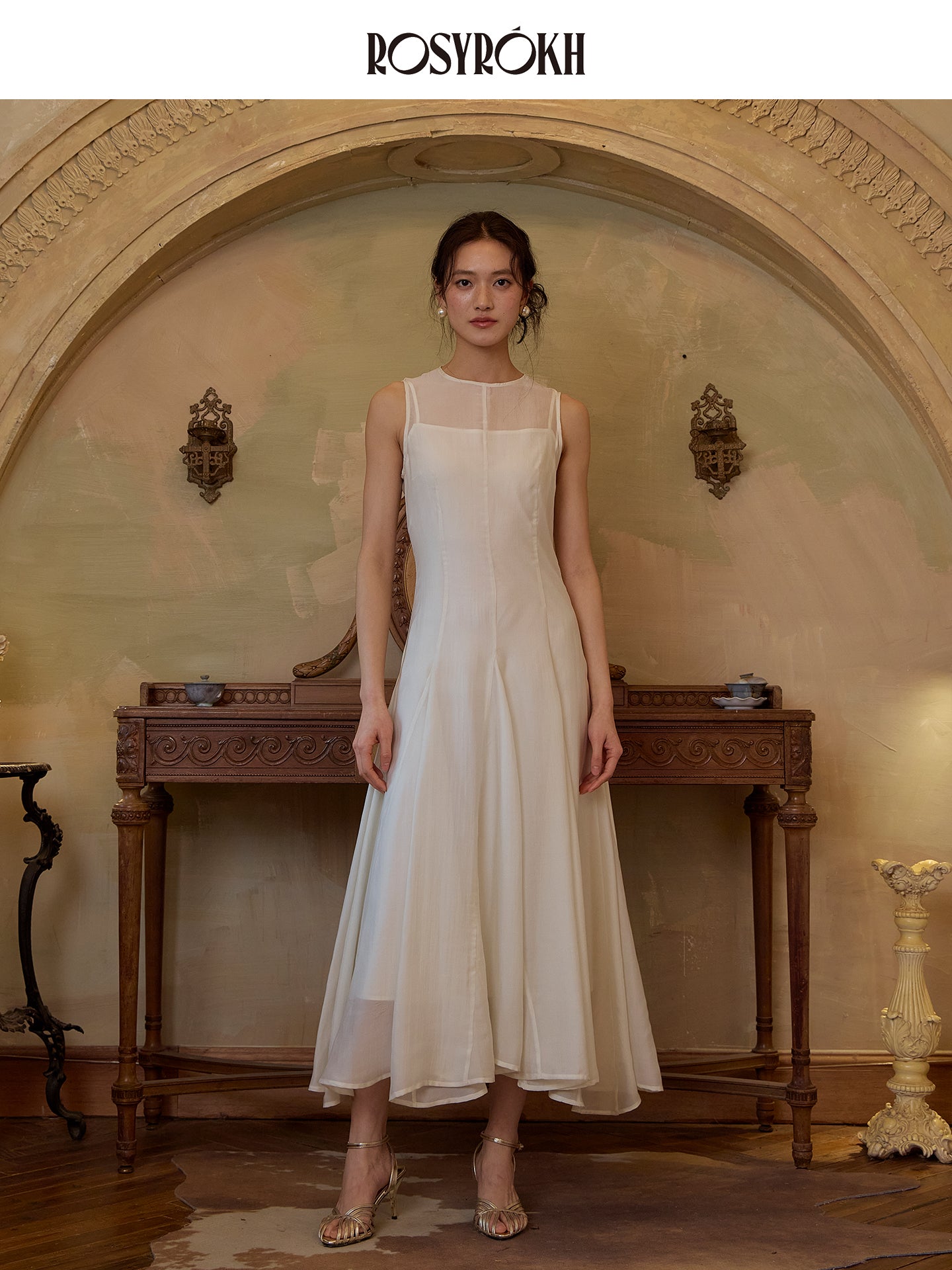 Pleated Light & Poetic Lines – Silk Layered Dress
