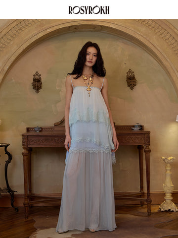 Light-Gradient Realm – Layered gradient paneling design dress.