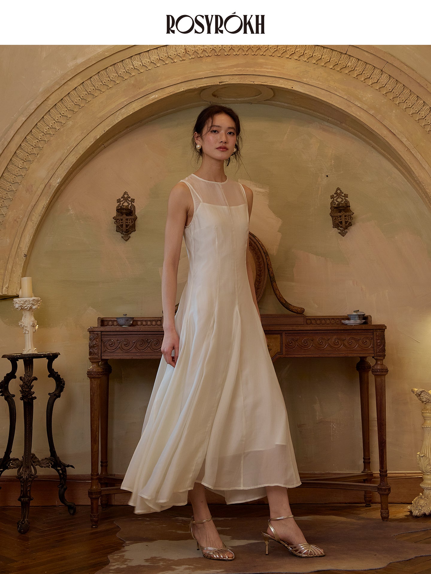 Pleated Light & Poetic Lines – Silk Layered Dress