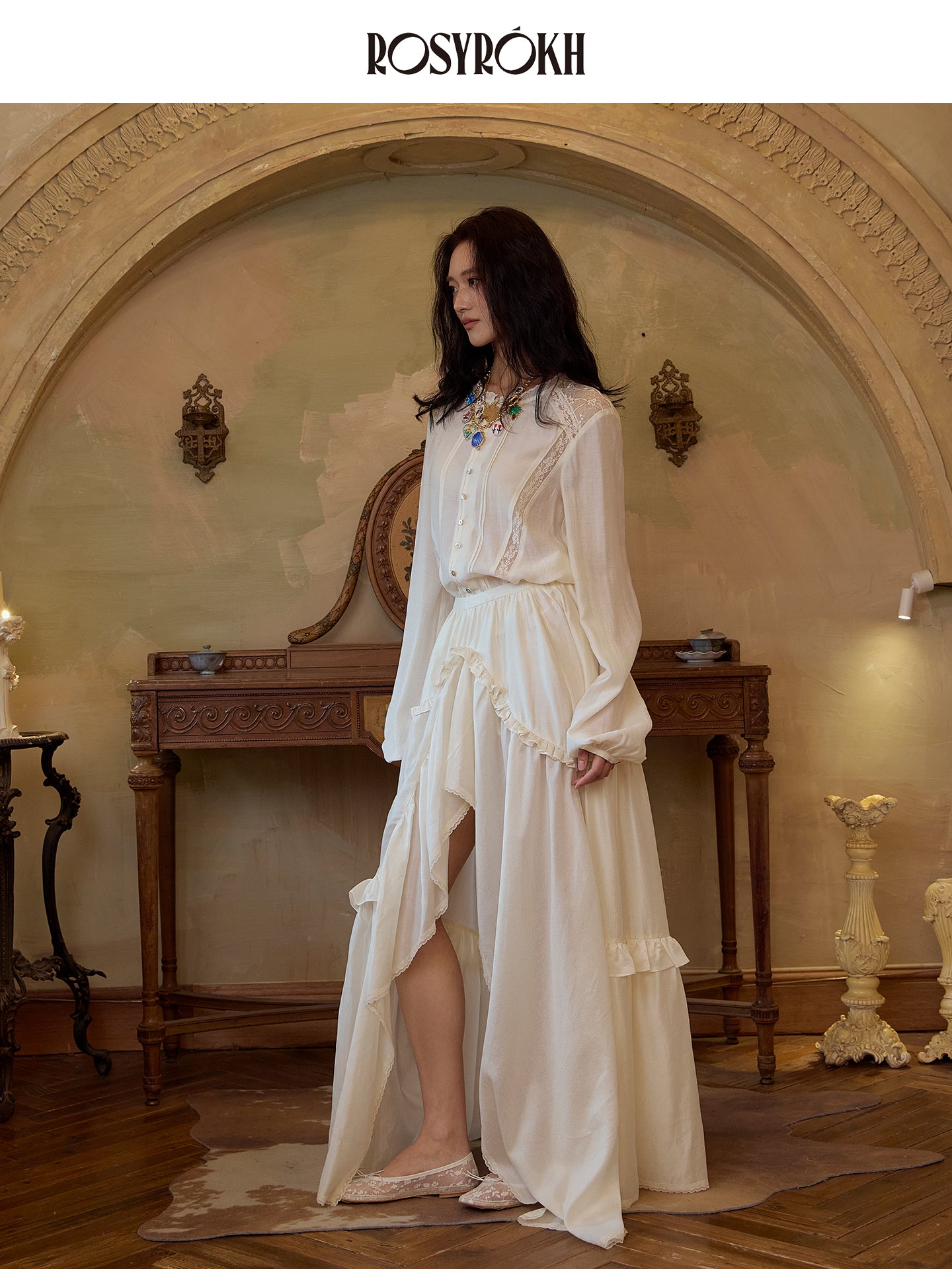 Vintage Architectural Shadows & Romantic Lace Trim Set
