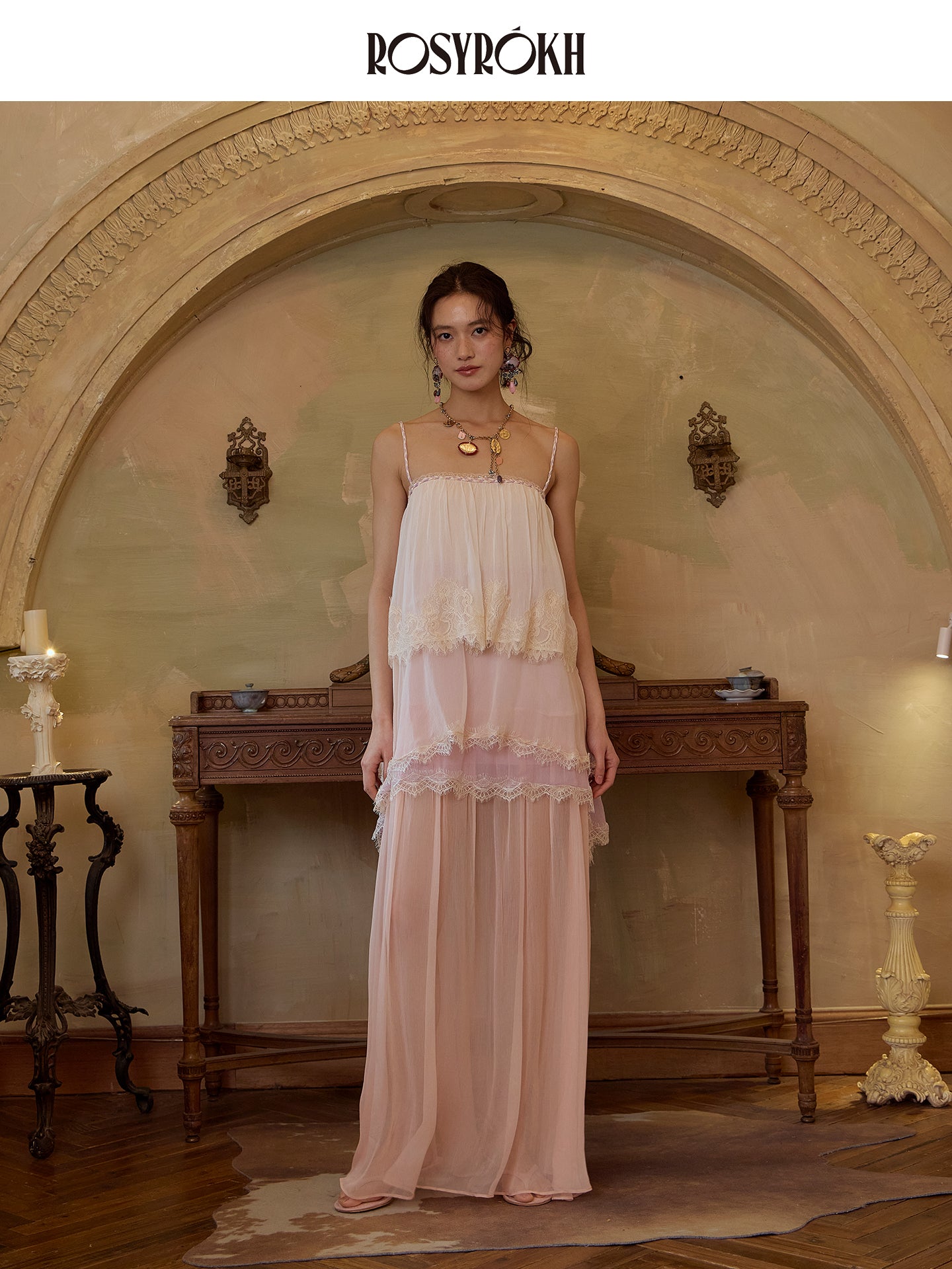 Light-Gradient Realm – Layered gradient paneling design dress.