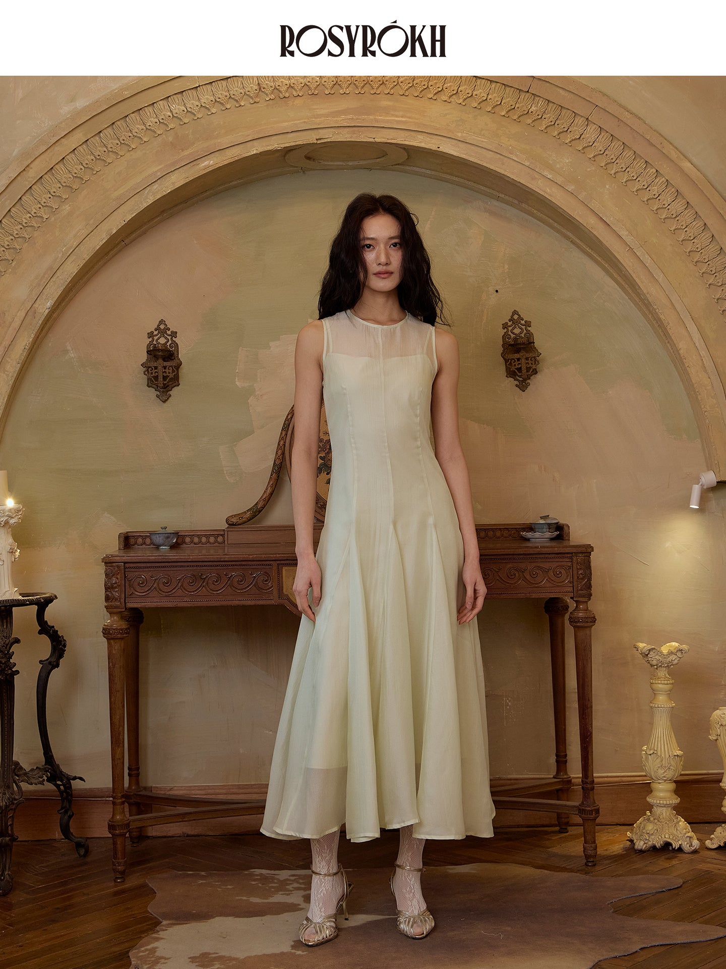 Pleated Light & Poetic Lines – Silk Layered Dress