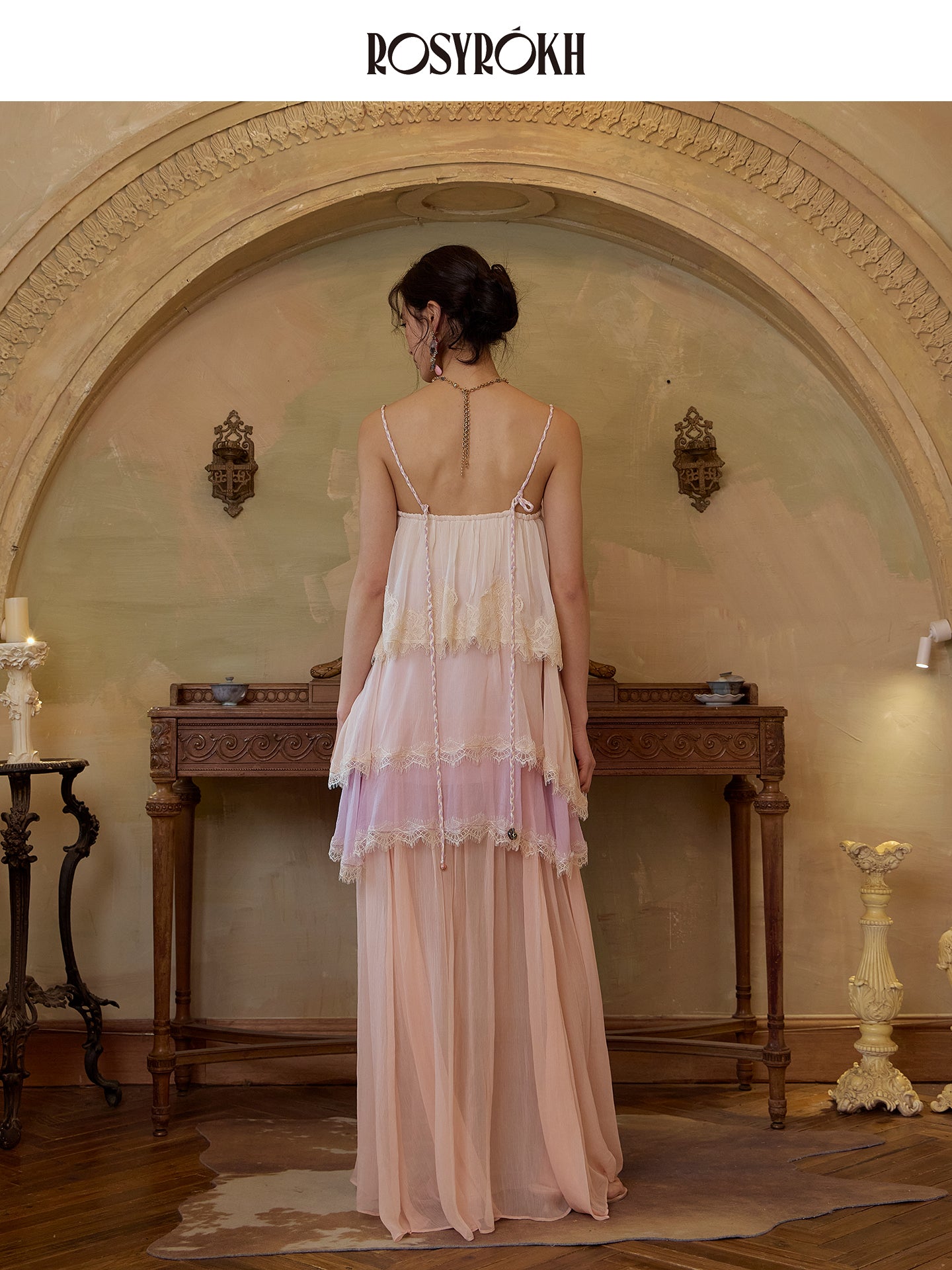Light-Gradient Realm – Layered gradient paneling design dress.