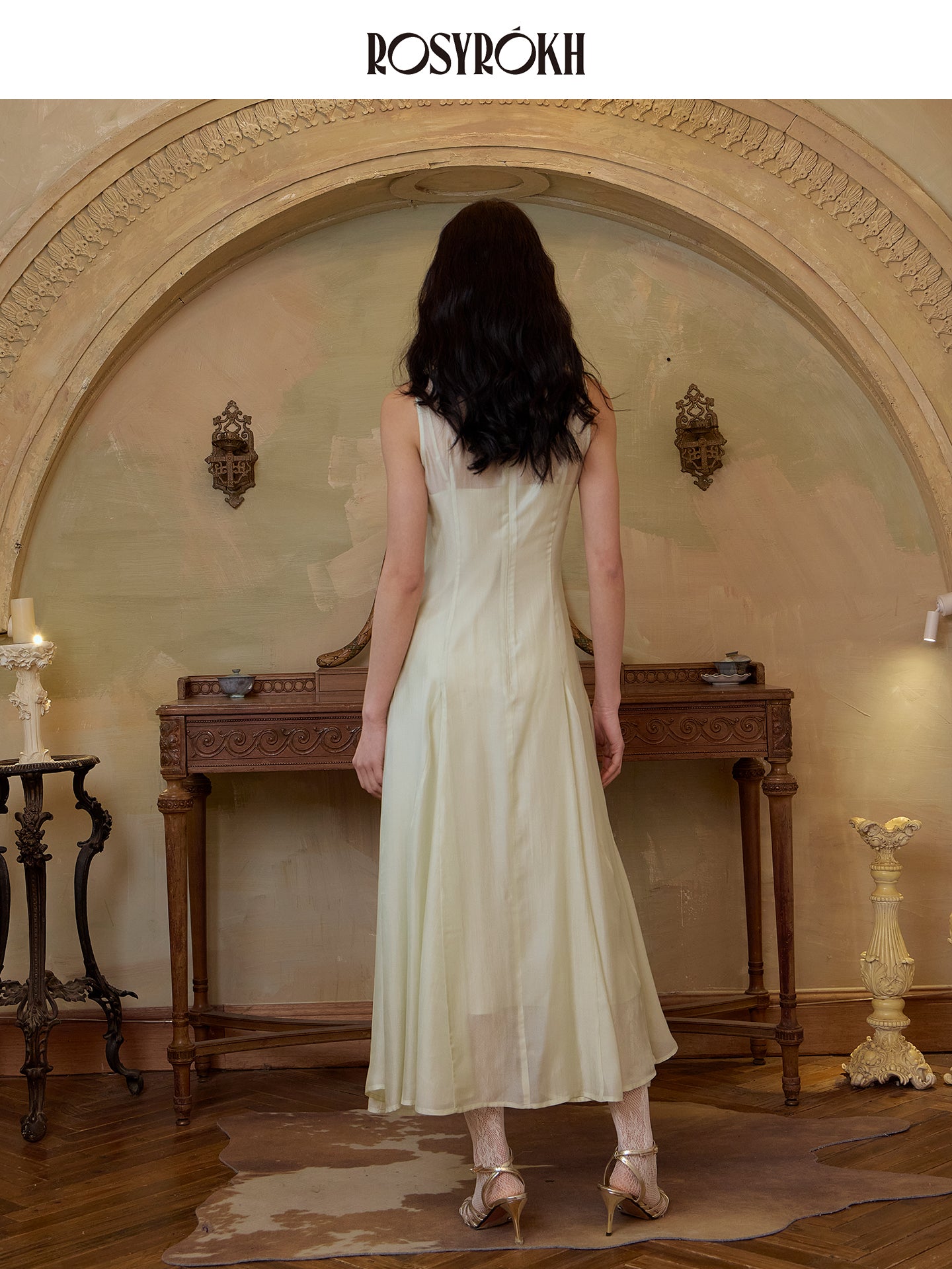 Pleated Light & Poetic Lines – Silk Layered Dress