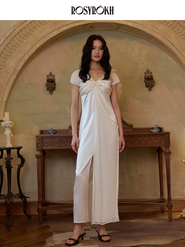 Silent Pleats & Poetical Light – Acetate Satin Pleated Skirt