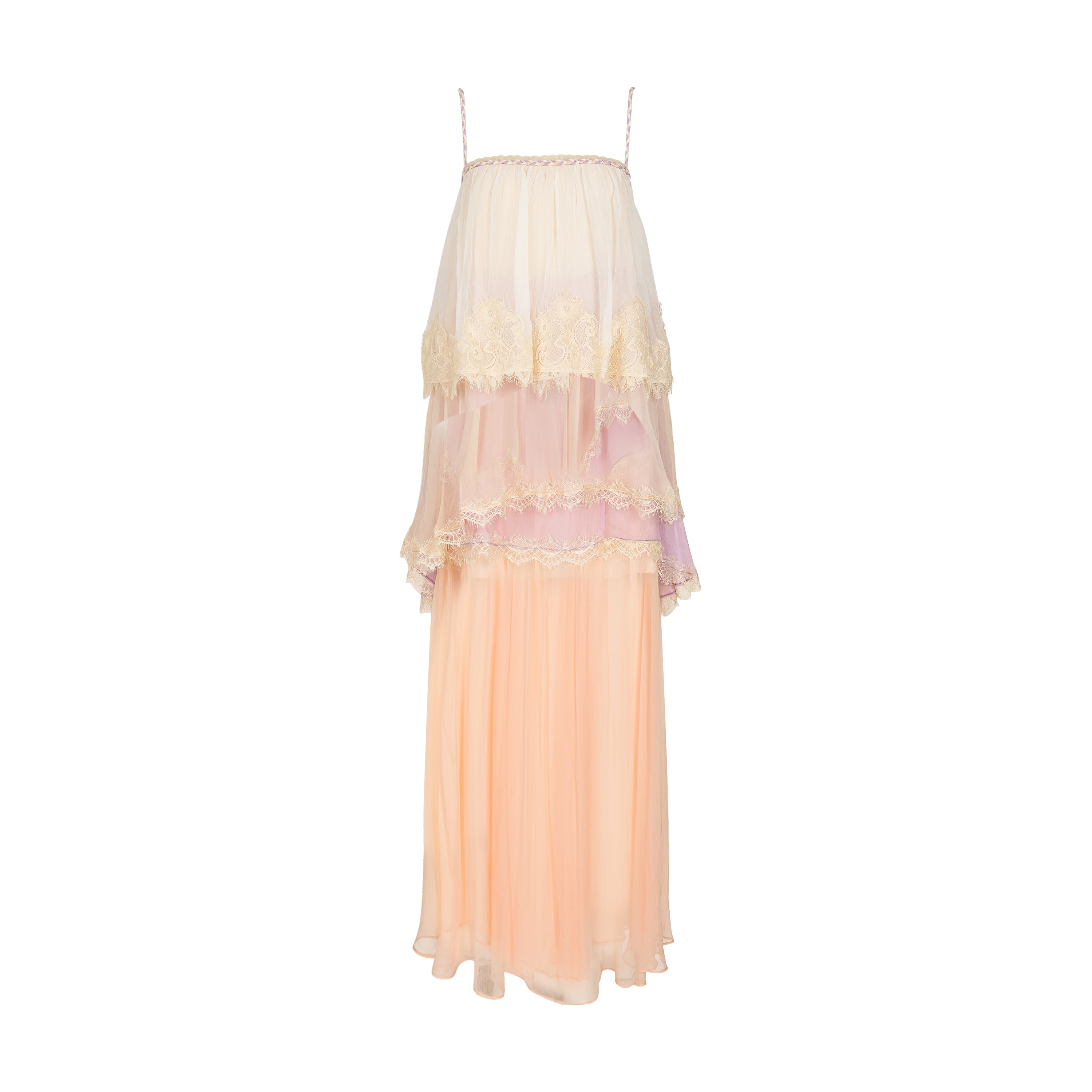 Light-Gradient Realm – Layered gradient paneling design dress.