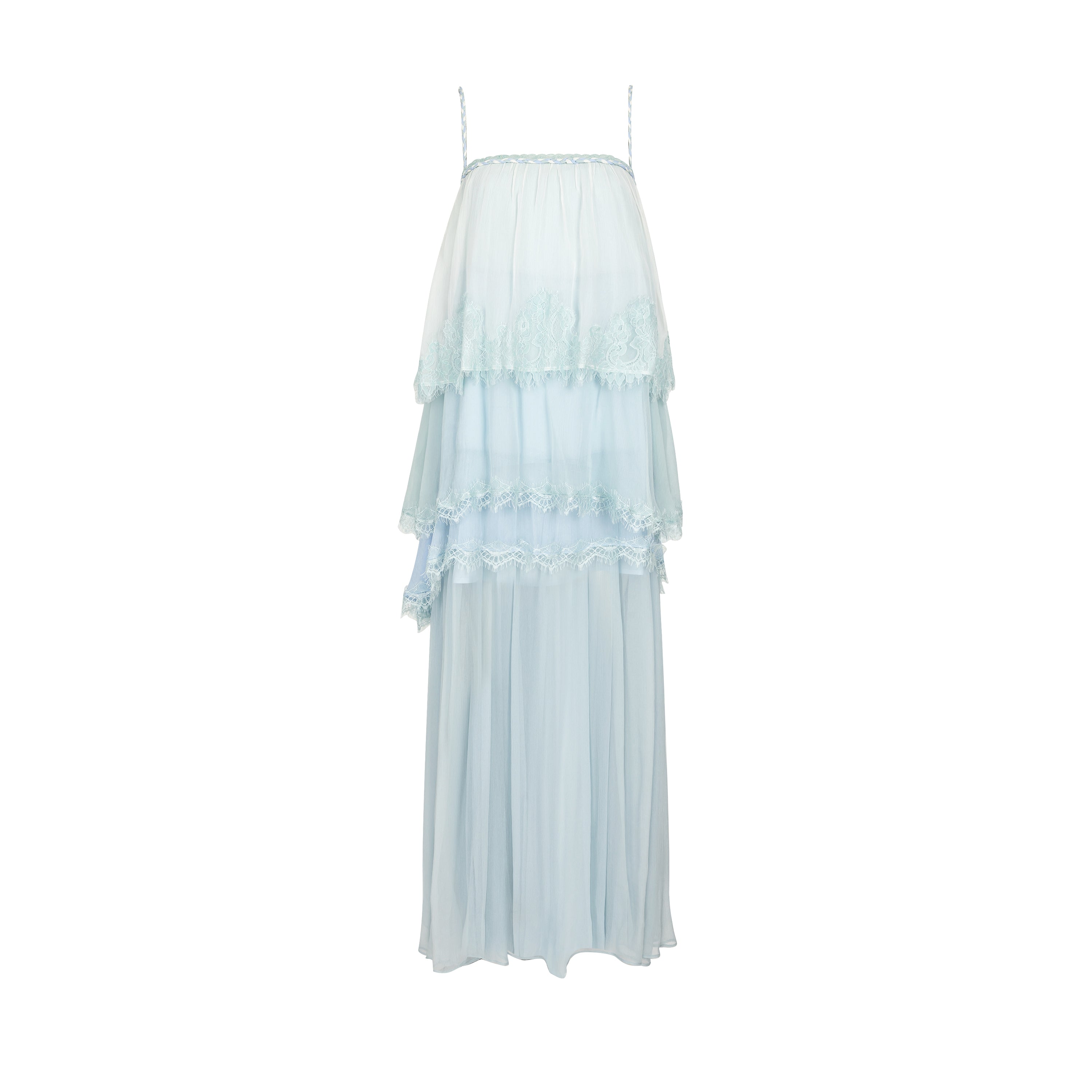 Light-Gradient Realm – Layered gradient paneling design dress.